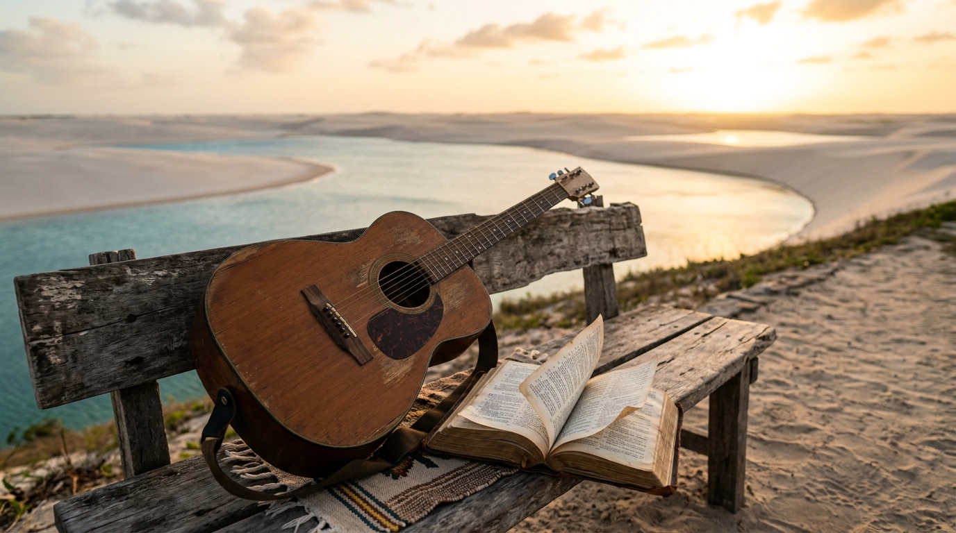 Lençóis Maranhenses ao pôr do sol - cenário do reggae gospel brasileiro